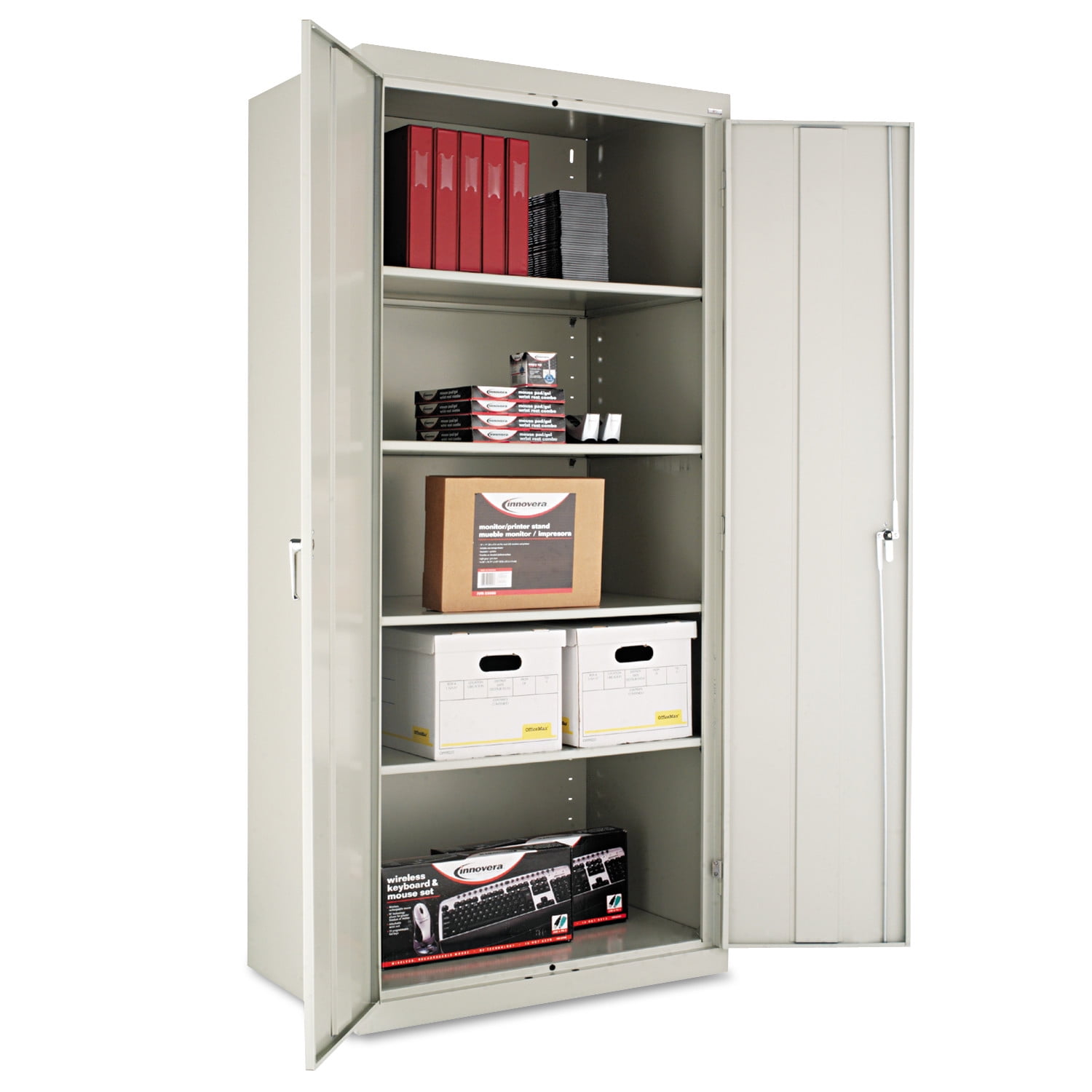 Broom Closet Storage Cabinet with 4 Adjustable Shelves - 36W x 24D x 72H