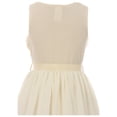 thumbnail image 4 of Little Girls Elegant Sleeveless Lace Pearl Chiffon Birthday Party Party Flower Girl Dress Ivory 4 (2J1K2S1), 4 of 5
