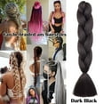 thumbnail image 2 of Benehair Jumbo Braid Hair Extensions Real Afro Box Braid Crochet Twist Braiding Ponytail 24" Dark Black, 2 of 12