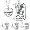 thumbnail image 1 of TidBay 1 Set 2 Pcs English Letters Carved Mommy Daddy Girl Pendant Chain Necklaces, 1 of 7