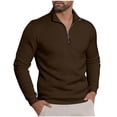 thumbnail image 3 of Yyuenw Mens Mock Neck Pullover Long Sleeve Quarter Zip Solid Sweatshirts Casual Athletic Slim Fit Sweatshirts for Men, 3 of 4