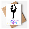 thumbnail image 1 of Winter Sport Female Skating Outline Welcome Back Greeting Cards Envelopes Blank, 1 of 3