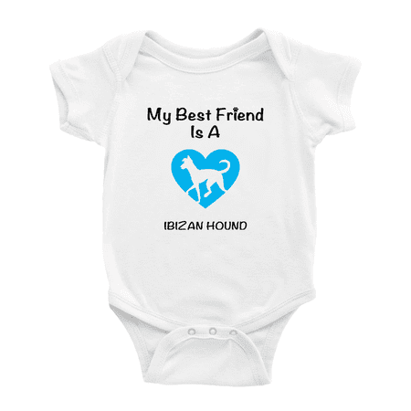 

My Best Friend is A Ibizan Hound Dog Funny Baby Romper 0-3 Months