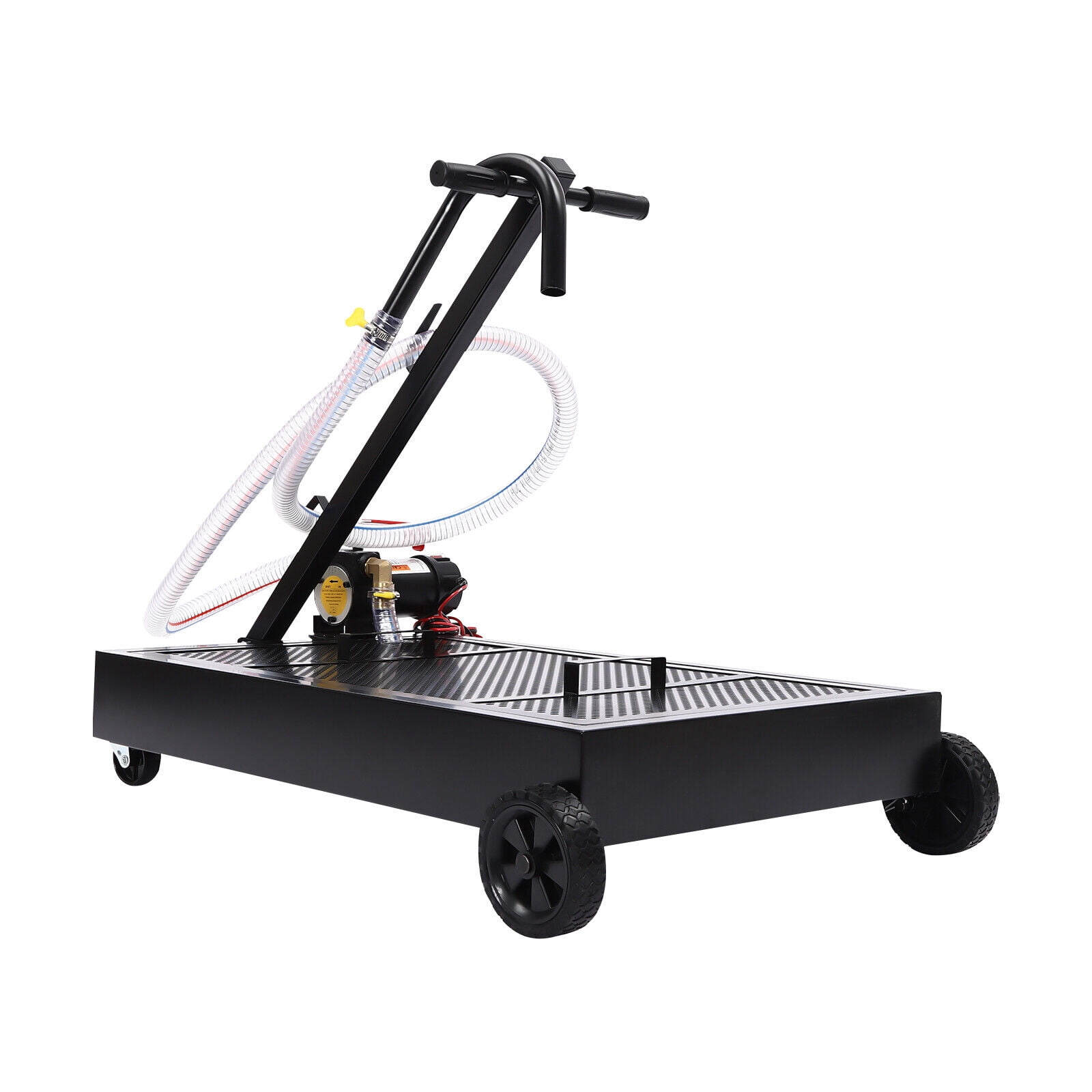Oil Drain Pan with Pump, Oil Drain Pan, Oil Drain Cart 15 Gal Capacity Tank With a 0-145° Rotatable Handle And Four Wheels