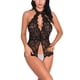 thumbnail image 4 of Lencería de mujer Mono de encaje sexy Ropa de dormir Body Ropa interior hueca, S, Negro Speravity XX000097-02, 4 of 7