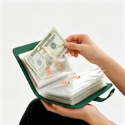 100 Envelope Savings Challenge Binder, Money Organizer for Budget, A6 Ocean Green