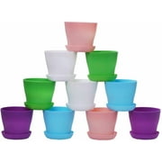 Artrylin Plastic Plant Pots, 8 Pack Flower Pots Outdoor Garden Planters with Multiple Drain Holes and Saucer -4.7 inch Indoor Small Plant Pots for All Home, Colorful