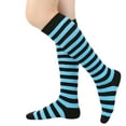 thumbnail image 2 of Resicozy Striped Knee High Socks for Women Knee Socks Tube Socks Athletic Socks Long Socks Knee High Stockings Sky Blue, 2 of 6