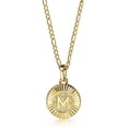 thumbnail image 2 of Hermah Round Gold Plated Initial Letter Pendant Necklace Figaro Chain 18inch, 2 of 5