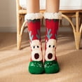 thumbnail image 4 of Women's Thick Fleece Slipper Socks Fuzzy Christmas Reindeer Cute Thermal Socks Xmas Winter Holiday Funny Gifts, 4 of 4
