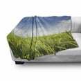 thumbnail image 3 of Plant Soft Flannel Fleece Throw Blanket, Cultivated Farm Paddy Rice Field Agriculture Food Eastern Countryside, Cozy Plush for Indoor and Outdoor Use, 50" x 70", Sky Blue Apple Green, by Ambesonne, 3 of 6