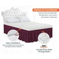 thumbnail image 4 of CCNY 24" Inch Drop Wrap Around Bed Skirt Alberta King Size 100% Microfiber Made Wine Color, 4 of 6