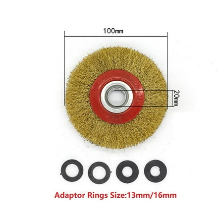 

BAMILL 100/125/150/175/200mm Fine Wire Brush Wheel With Adaptor Rings For Deburring