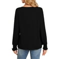 thumbnail image 2 of TEMOFON Fall Tops for Women Casual Long Sleeve Pleated Blouses Dressy Crew Neck Tunic T Shirts Winter Clothes, 2 of 9