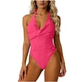 thumbnail image 2 of Antinous Ladies Solid Swim Off-Shoulder Back Chest Padding Modest Apparel, 2 of 5