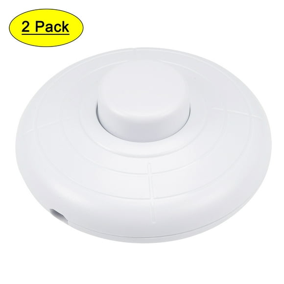 Interruptor de pedal en línea Uxcell, control de lámpara ON/OFF, interruptor de pie blanco, 2 paquetes