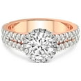 thumbnail image 3 of 4 Carat IGI Certified Round Shape Lab Grown Diamond Engagement Ring | 14K Rose Gold |Luna Split Shank Halo Diamond Ring | FG-VS1-VS2 Quality Friendly Diamonds, 3 of 4