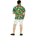 thumbnail image 6 of LA LEELA Men's Hawaiian Shirts Short Sleeve Button Down Shirt Men's Party Shirts Casual Vacation Summer Tropical Island Shirts for Men Funny XL Lapis, Floral, 6 of 7