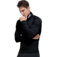 thumbnail image 3 of Defitshape Men's Athletic Compression Shirt Tight Lightweight Soft Biking Running Shirts Sports Workout Gym Long Sleeve Muscle Fit Thermal Mock Turtle Neck Base Layer Top Black XX-Large, 3 of 5