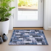 Addison Rugs Chantille Indoor/Outdoor Transitional Southwest Blue Washable Rectangle Rug, 1'8" x 2'6"