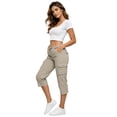 thumbnail image 6 of Dwellite Women's Capri Pants Cotton Cargo Capris Travel Hiking Casual Summer Cropped Pants with Pockets 2026 Camel S, 6 of 6