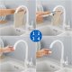 thumbnail image 3 of Grifo de cocina con caño alto, mezclador monomando para fregadero, giratorio 360°, grifo mezclador de cocina de agua fría y caliente de latón con aireador extraíble, forma de U, blanco, 3 of 5
