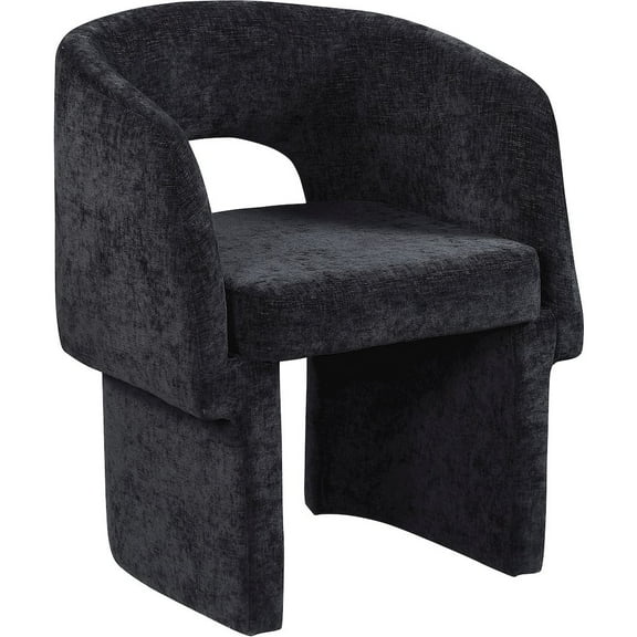 Meridian Furniture Emmet Black Chenille Fabric Dining Chair / Accent Chair