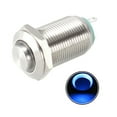 thumbnail image 1 of Unique Bargains Latching Metal Push Button Switch High Head 12mm Mounting Dia 1NO 3-6V Blue LED Light 1pcs, 1 of 3