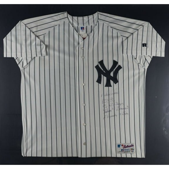 Derek Jeter 1996 Rookie Of The Year Signed Heavily Inscribed Yankees Jersey BAS
