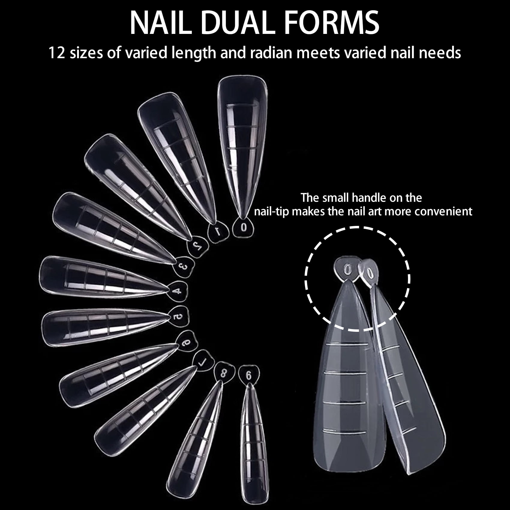 Tomshine 132PCs Nail Dual Forms Kit Nail Art Extension Form Tool Reusable  Nail Clips Dual-Ended Brush Picker Nail Files for DIY Nail Art - Walmart.com