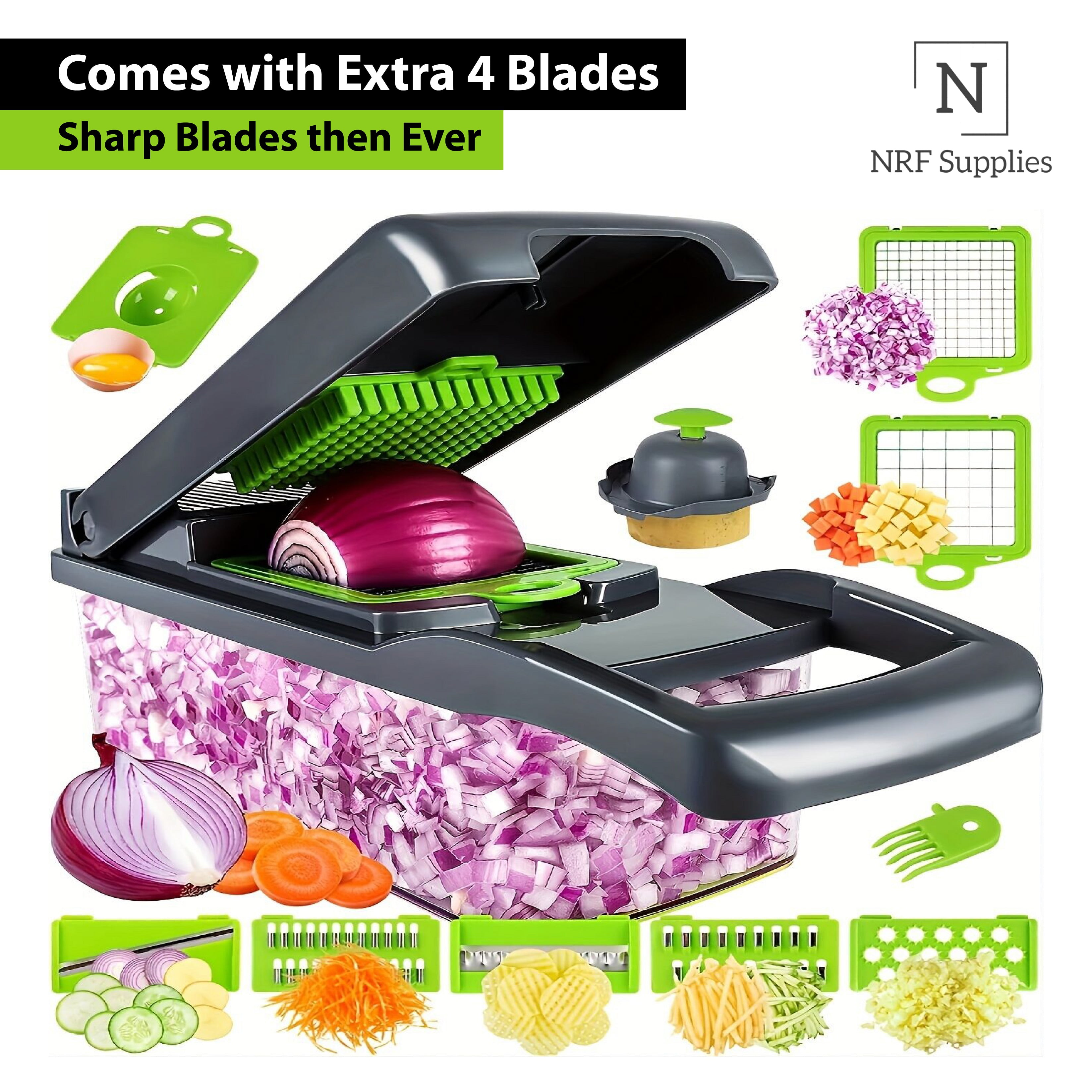 Vegetable Chopper Manual Hand, Multifunctional Food Choppers, Onion Vegetable Dicer, Fruit & Vegetable Cutter Cubes, Veggie Chopper with Stainless