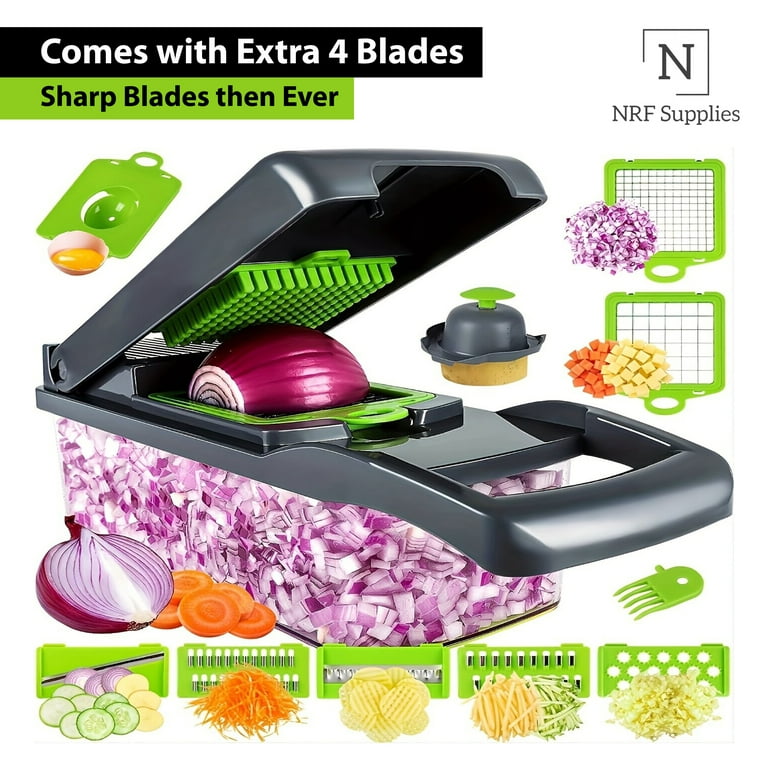 Kitexpert Vegetable Chopper, Onion Chopper Dicer Veggie Chopper with 7  Blades and Container, 7-in-1 Chopper Vegetable Cutter, Kitchen Vegetable  Slicer