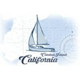thumbnail image 1 of Catalina Island, California, Sailboat, Blue, Coastal Icon (36x54 Giclee Gallery Art Print, Vivid Textured Wall Decor), 1 of 3