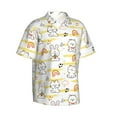 thumbnail image 2 of Hawaiian Shirt For Men, Cartoon Cute Rabbit Tiger Mens Button Down Short Sleeve Shirt, Summer Beach Shirts For Men, 2 of 2