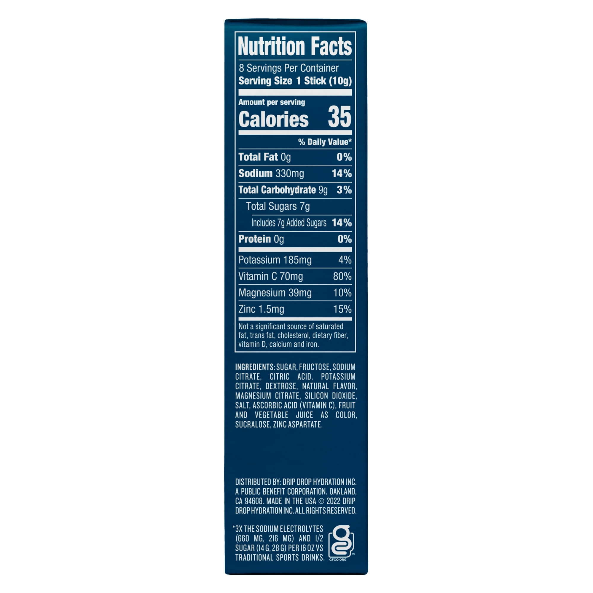 DripDrop ORS Electrolyte Hydration Powder Sticks, Berry, 10g ...