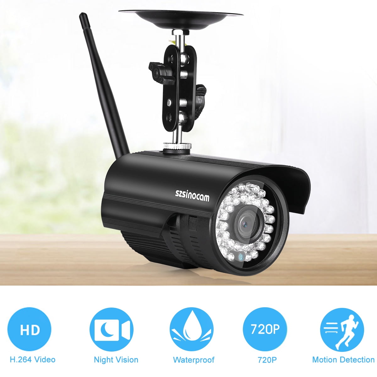 FLOUREON 720P Wireless WiFi Battery IP Camera CCTV Security Day//Night Waterproof