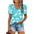 thumbnail image 1 of Blusas de Manga Corta para las Mujeres, Blusa de Camiseta Suelta Casual Hecha de Tela Cómoda para Todo el Uso Diario de Temporada, Blusas para las Mujeres Casual, 1 of 9