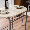thumbnail image 4 of UHOMEPRO 3 PCS Dining Table Set, Wooden Dining Set with Metal Frame and Shelf Storage, Dining Room Table Set with 2 Chairs, Small Kitchen Table Set, Restaurant Bistro Home Furniture, Natural, 4 of 8