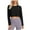 Black, variant on XFLWAM Cotton Long Sleeve Shirts for Women Workout Crop Tops Loose Cropped T-Shirts Athletic Gym Shirts Black L