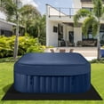 thumbnail image 2 of Hot Tub for 4-6 Person, Seizeen Outdoor Patio Large Inflatable Hot Tub Home SPA, with 130pcs Massage Jets, 910L, 4 Filters, 2 Cup Holders, Lockable Cover, Storage Bag, Max 104℉, 73in, Navy, 2 of 10