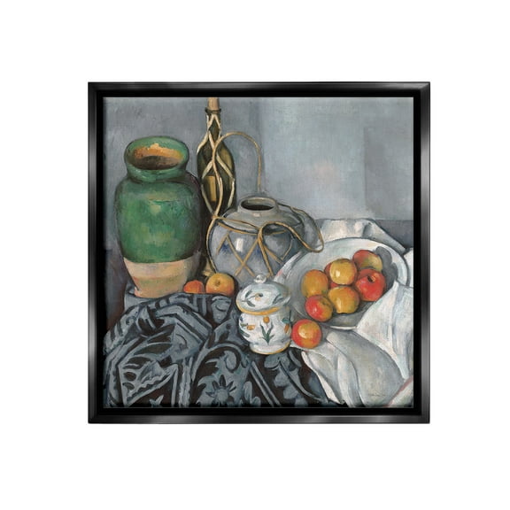 Stupell Industries Classic Style Still Life Food & Beverage Painting Black Floater Framed Canvas Art Print Wall Art, 18 x 18