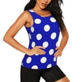 thumbnail image 2 of Gukieu Blue And White Polka Dot Print Women's Quick-drying Fitness Vest, Round Neck Sleeveless Fitness T-shirt, Suitable for Yoga, Sports-Small, 2 of 7