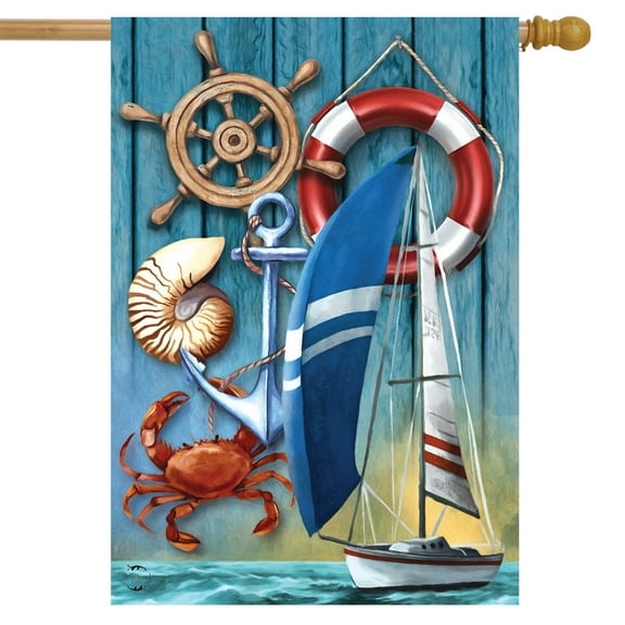 Briarwood Lane Nautical Adventure Summer House Flag