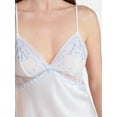thumbnail image 5 of Joyspun Women’s Bridal Lace Trim Satin Chemise, Sizes XS-3X, 5 of 6