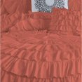thumbnail image 3 of DNG Creations 1 Piece Luxury Circle Ruffle Comforter with 1 Freebie Ruffle Pillow All-season 550 GSM 800TC, 100% Egyptian Cotton ( King/Cal King Size ) Solid Brick Red Colour, 3 of 5