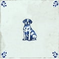 thumbnail image 4 of Mi Alma Dog Vintage Blue Tile Stickers - Removable Vinyl 4x4, 24 pcs, 4 of 10