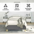 thumbnail image 5 of vidaXL Twin XL Bed Frame, Fabric Upholstered Platform Bed Frame, Dark Gray, No Mattress, 5 of 9