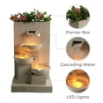 thumbnail image 3 of Teamson Home 3-Tier Cascading Outdoor Water Fountain with Planter & LED Lights, Natural, 3 of 13