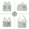 thumbnail image 6 of MOSISO Laptop Bag for Women, 17 inch PU Leather Laptop Shoulder Bags Convertible Backpack, 17.3 inch Messenger Bags Casual Handbag Work Briefcase Travel Computer Bag with Bowknot,Sage Green, 6 of 7