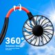 thumbnail image 3 of Ventilador de cuello portátil recargable personal manos libres mini USB portátil banda para el cuello ventilador deportivo, 3 velocidades ajustables, rotación libre de 360 ​​grados, perfecto, 3 of 5